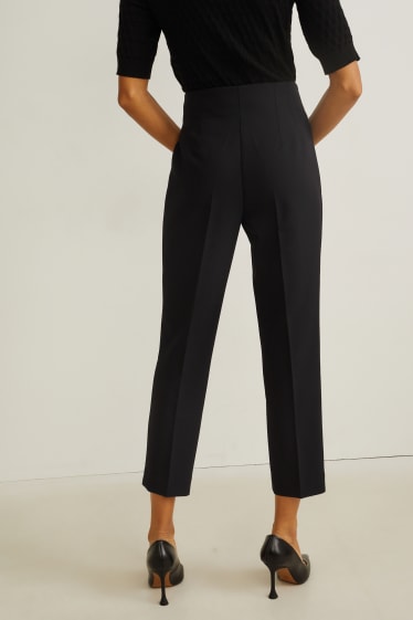 Damen - Stoffhose - Mid Waist - Slim Fit - recycelt - schwarz