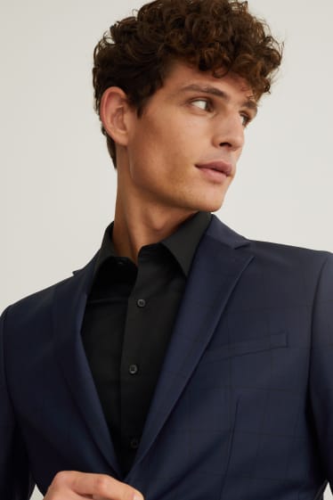 Uomo - Giacca coordinabile - slim fit - LYCRA® - misto lana vergine - blu scuro