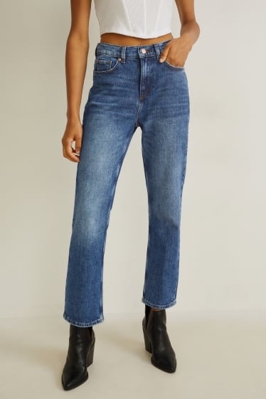 Damen - Straight Jeans - High Waist - LYCRA® - jeans-blau