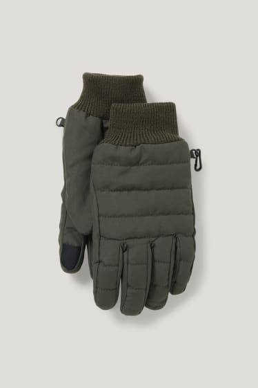 Herren - Stepp-Touchscreen-Handschuhe - THERMOLITE® - dunkelgrün