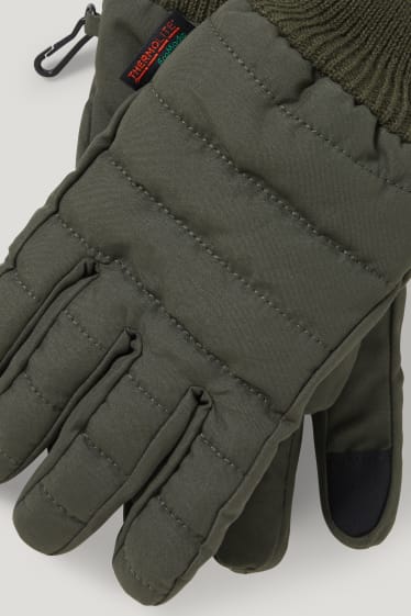 Herren - Stepp-Touchscreen-Handschuhe - THERMOLITE® - dunkelgrün
