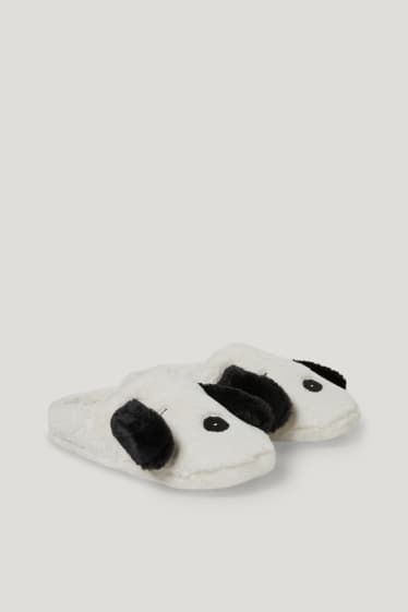 Kobiety - Kapcie ze sztucznego futra - Snoopy - kremowobiały