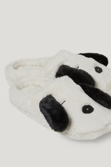 Kobiety - Kapcie ze sztucznego futra - Snoopy - kremowobiały