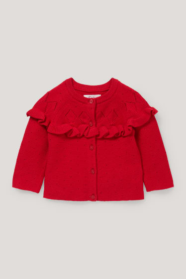 Exclusief online - Gebreid baby-vest - rood