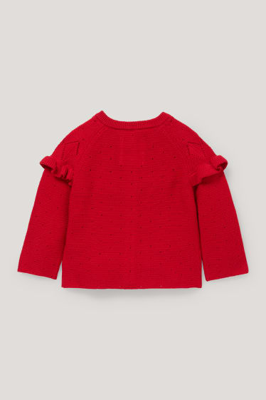 Exclusief online - Gebreid baby-vest - rood