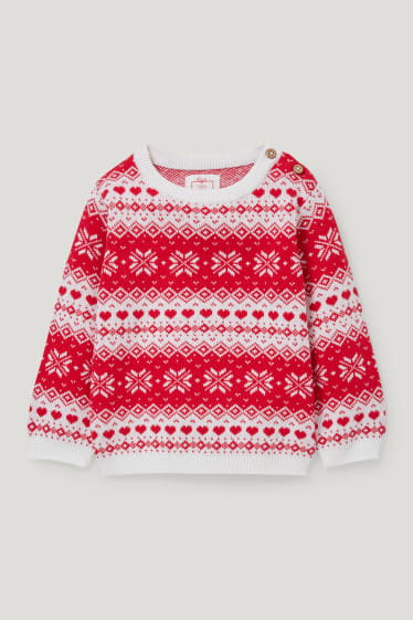 Baby Girls - Maglione per neonati - fantasia - bianco / rosso