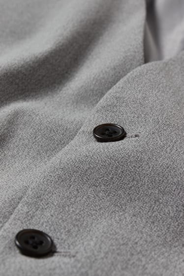 Pánské - Obleková vesta - slim fit - Flex - LYCRA® - světle šedá-žíhaná