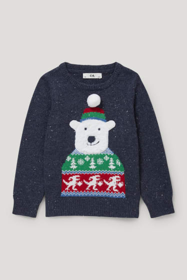 Toddler Boys - Weihnachtspullover - Eisbär - dunkelblau