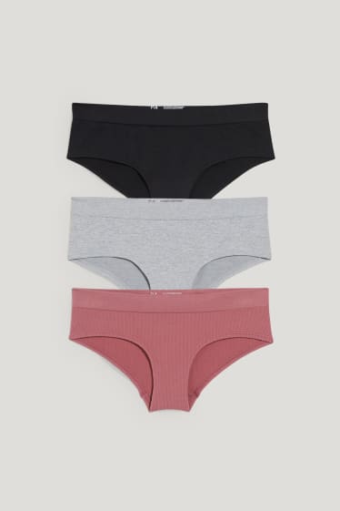 Damen - Multipack 3er - Hipster - seamless - LYCRA® - dunkelrosa