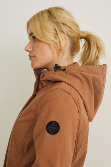 Donna - Giubbotto softshell con cappuccio - havana