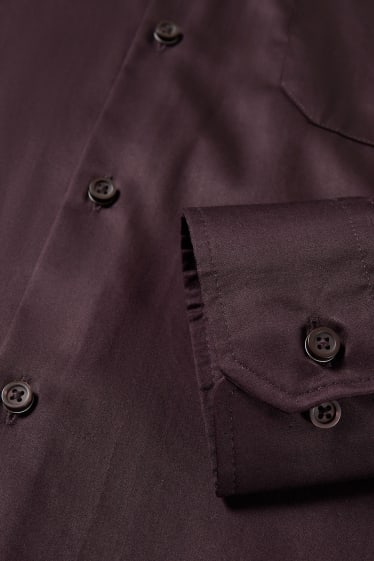 Herren - Businesshemd - Regular Fit - Cutaway - bügelleicht - bordeaux