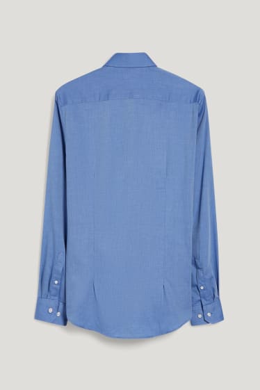 Bărbați - Cămașă office - slim fit - guler italian - ușor de călcat - albastru