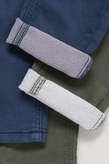 Nen petit - Paquet de 2 - pantalons tèrmics - slim fit - blau / verd fosc