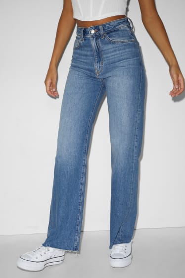 Clockhouse pro holky - CLOCKHOUSE - loose fit jeans - high waist - džíny - modré
