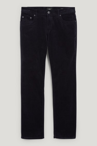 Hombre - Pantalón de pana - regular fit - LYCRA® - azul oscuro