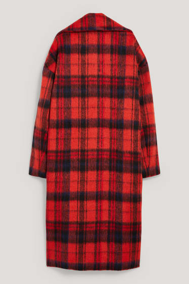 Femmes - Manteau - à carreaux - rouge