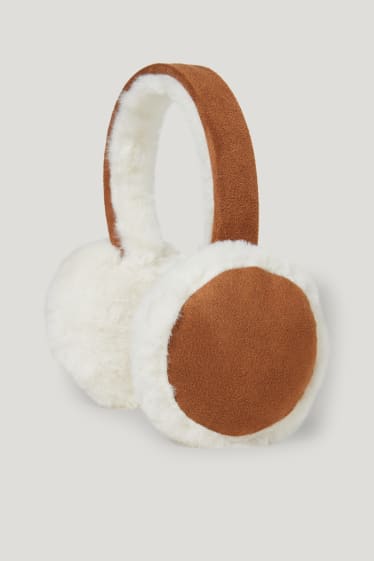 Femmes - Cache-oreilles en fausse fourrure - havane