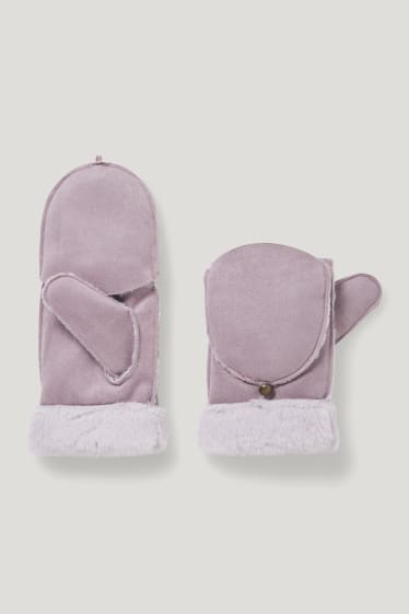 Dames - Handschoenen - imitatiesuède - lichtpaars