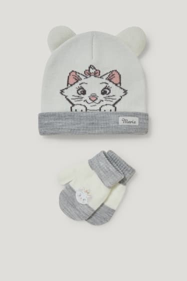 Baby Girls - Aristocats - set - baby hat and mittens - 2 piece - white