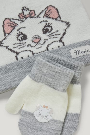 Baby Girls - Aristocats - set - baby hat and mittens - 2 piece - white