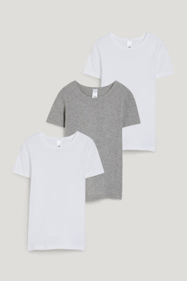 Niñas - Pack de 3 - camisetas interiores - blanco / gris