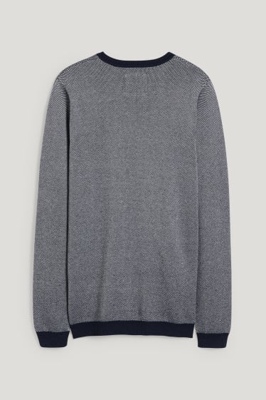 Clockhouse homme - CLOCKHOUSE - pull - bleu foncé / blanc crème