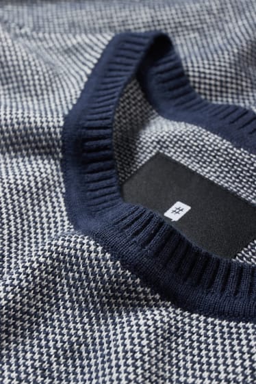 Clockhouse homme - CLOCKHOUSE - pull - bleu foncé / blanc crème