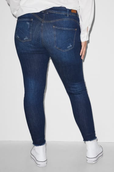 Kobiety XL - CLOCKHOUSE - skinny jeans - średni stan - LYCRA® - dżins-niebieski