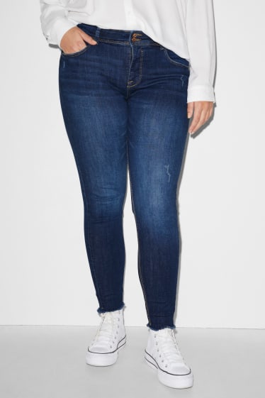 Kobiety XL - CLOCKHOUSE - skinny jeans - średni stan - LYCRA® - dżins-niebieski