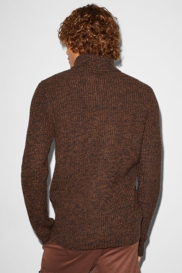 Clockhouse homme - CLOCKHOUSE - pull à col roulé - marron chiné