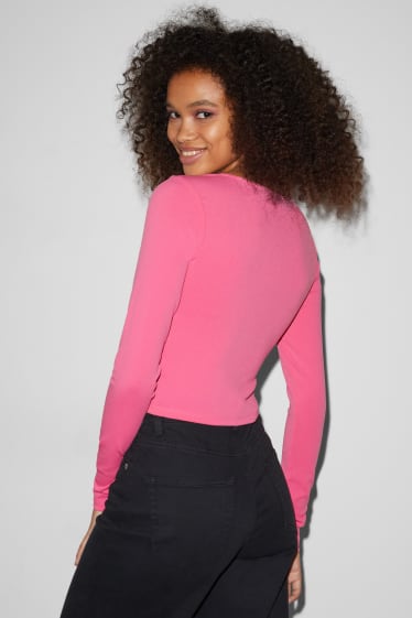 Exklusiv Online - CLOCKHOUSE - Crop Langarmshirt - pink