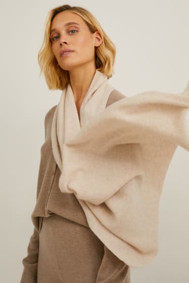 Dames - Sjaal van kasjmier - licht beige