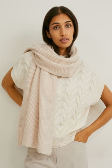 Dames - Sjaal van kasjmier - licht beige