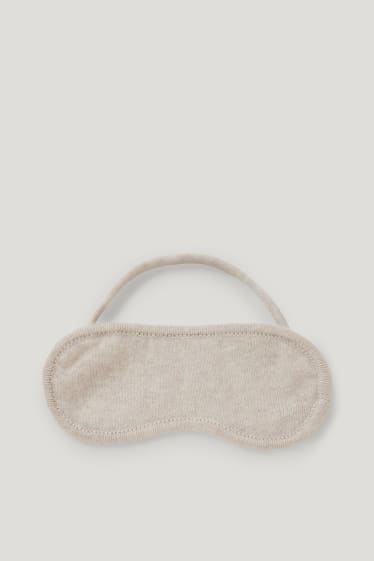 Dames - Slaapmasker van kasjmier - licht beige