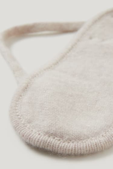 Dames - Slaapmasker van kasjmier - licht beige