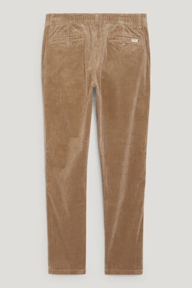 Hommes - Pantalon en velours côtelé - tapered fit - Flex - LYCRA® - beige