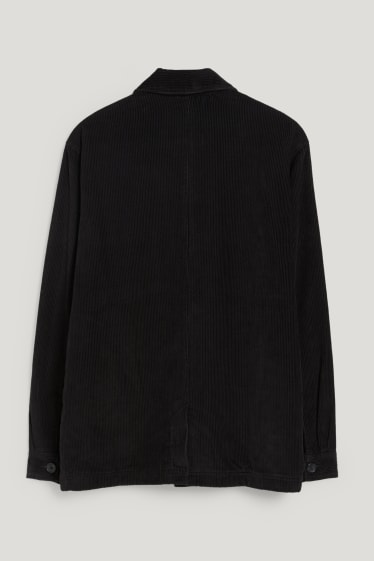 Pánské - Manšestrová košilová bunda - černá