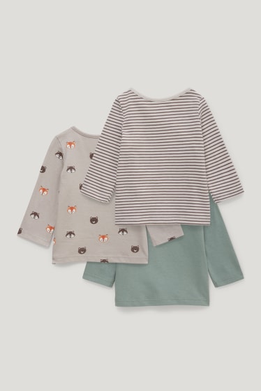 Exclusief online - Set van 3 - baby-longsleeve - groen