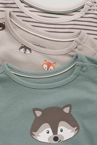 Exclusief online - Set van 3 - baby-longsleeve - groen