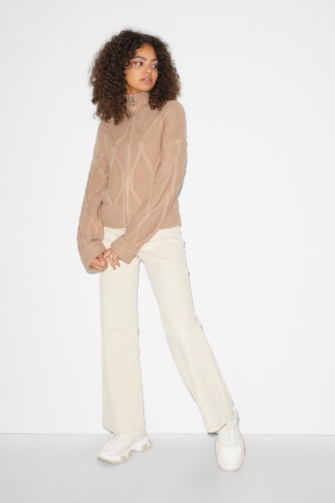 Clockhouse femme - CLOCKHOUSE - gilet en maille - motif tressé - beige