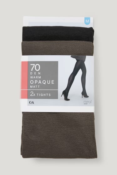 Damen - Multipack 2er - Feinstrumpfhose - LYCRA® - 70 DEN - schwarz