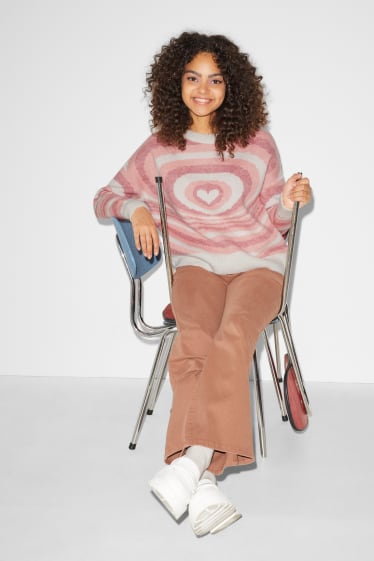 Clockhouse femme - CLOCKHOUSE - pull - blanc / rose