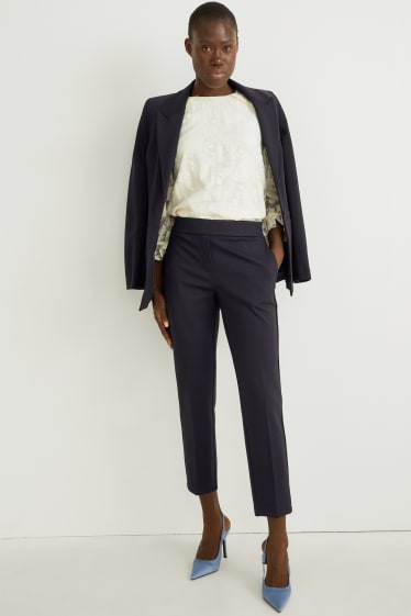 Dames - Jersey broek - slim fit - donkerblauw