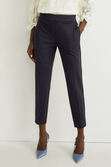 Dames - Jersey broek - slim fit - donkerblauw