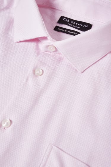 Uomo - Camicia business - regular fit - colletto alla francese - facile da stirare - rosa