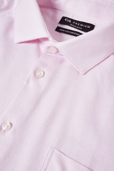 Hommes - Chemise de bureau - coupe droite - col cutaway - facile à repasser - rose