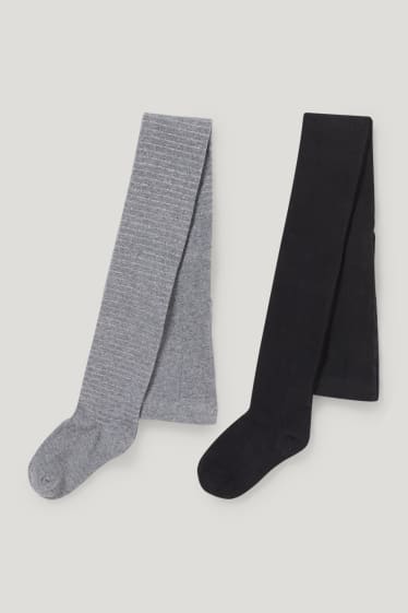 Bambine: - Confezione da 2 - calzamaglia - nero / grigio