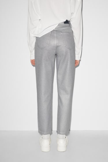 Clockhouse Girls - CLOCKHOUSE - mom jeans - talie înaltă - LYCRA® - argintiu