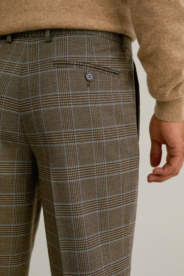 Uomo - Pantaloni coordinabili - regular fit - stretch - LYCRA® - marrone melange