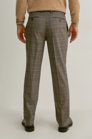 Uomo - Pantaloni coordinabili - regular fit - stretch - LYCRA® - marrone melange